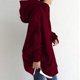 thumbnail image 5 of ICHUANYI Clearance Women's Solid Color Hoodie Zipper Long Sleeve Sweatshirts Long Coat Tops With Pockets(Wine, XL) ICHUANYI WER2023080813261, 5 of 7