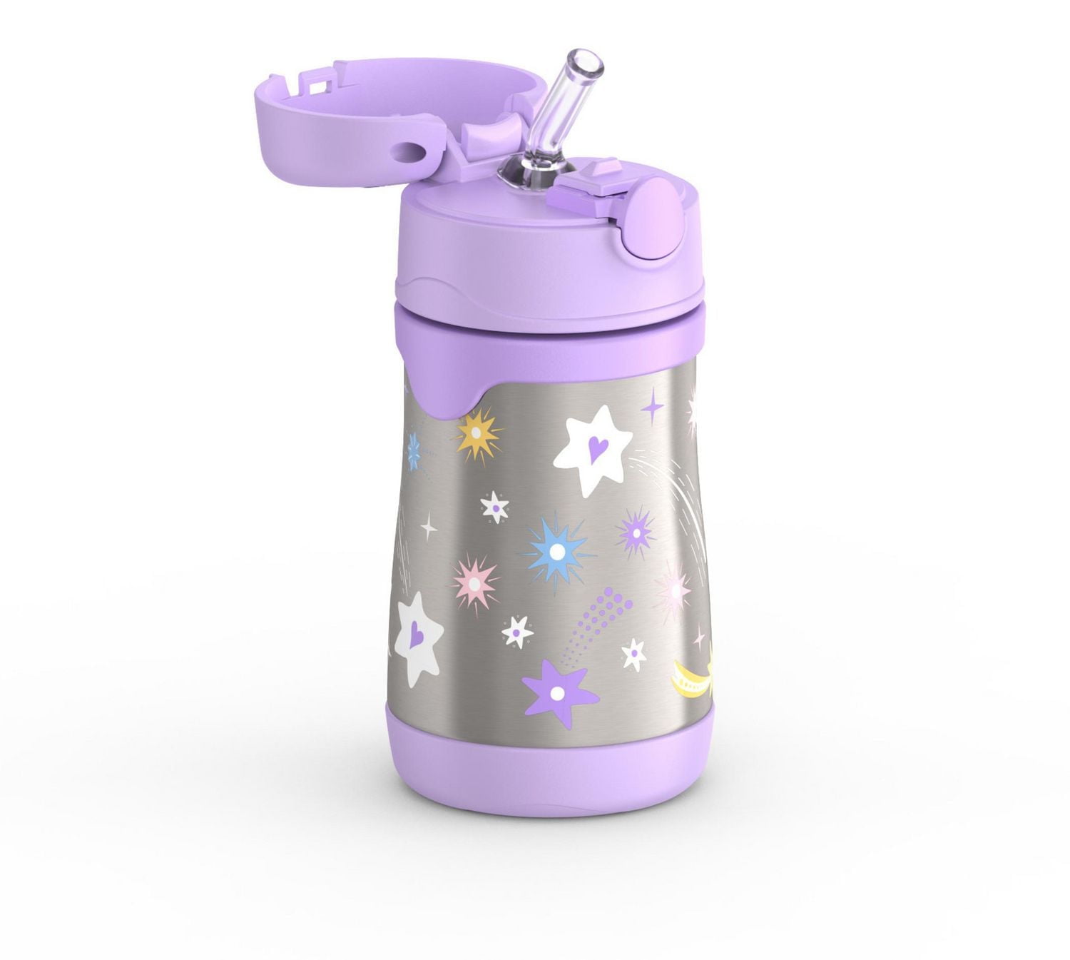 Thermos Baby Vacuum Insulated Stainless Steel 10 oz Straw Bottle, Stars