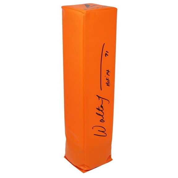 Walter Jones Signed Orange Endzone Football Pylon w/HOF'14