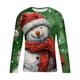 thumbnail image 4 of Blusas y camisas de manga larga y cuello redondo para hombre, informales, a la moda, con estampado navideño, cuello redondo, blusas de licra de manga larga para hombre., 4 of 5