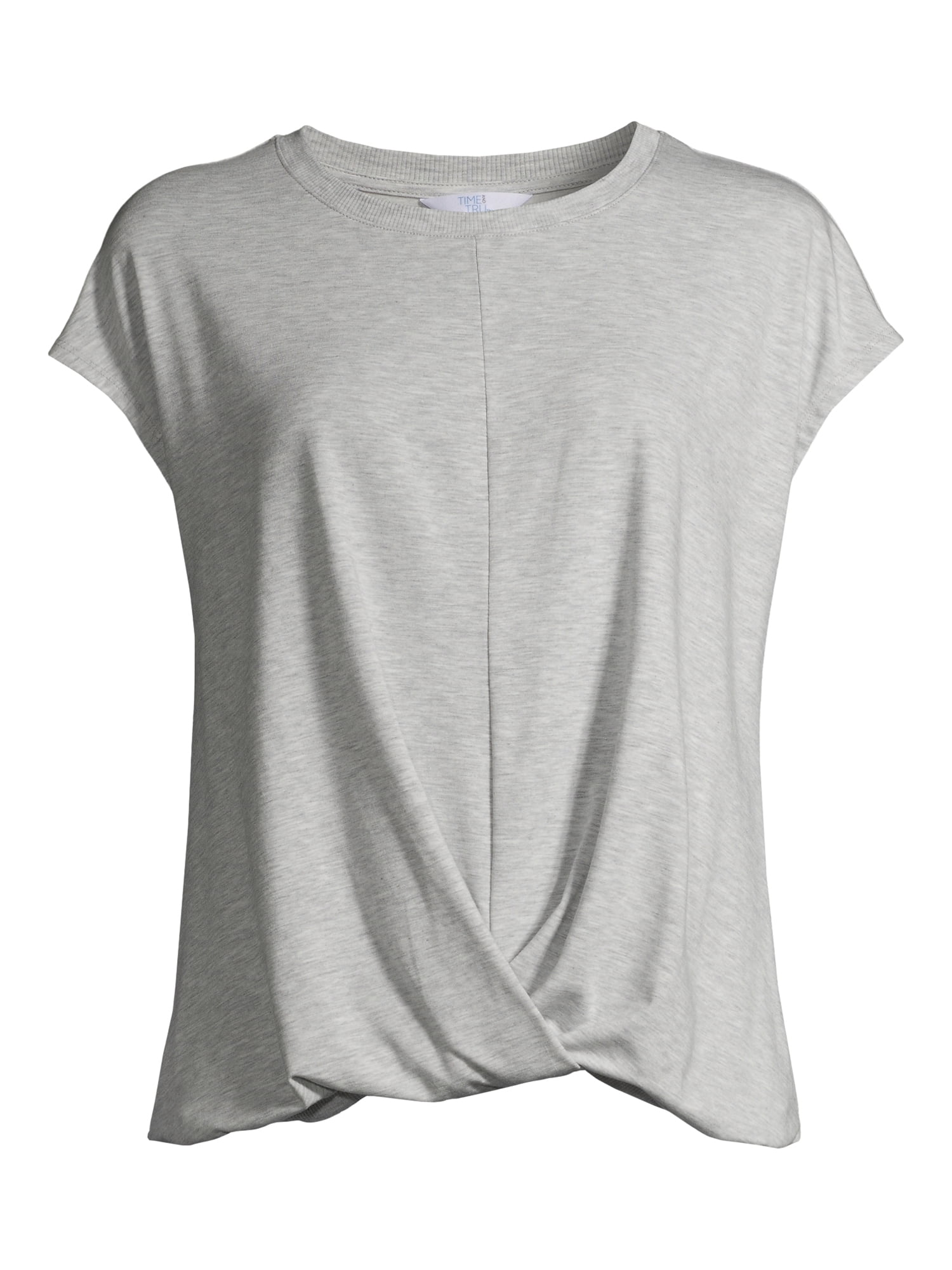 Time and Tru Women's Short Sleeve Twist T-Shirt - Walmart.com
