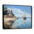 thumbnail image 2 of Designart "Eugene s Reverie Normandy Coast I" Nautical & Beach Floater Framed Canvas Art Print, 2 of 7