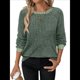 thumbnail image 2 of Camisas de Larga para Mujer, Suéteres, Conjuntos de Otoño, Bloques de Color, Ropa de Invierno, Elegantes, Informales, Suaves. Verde XXL, 2 of 7