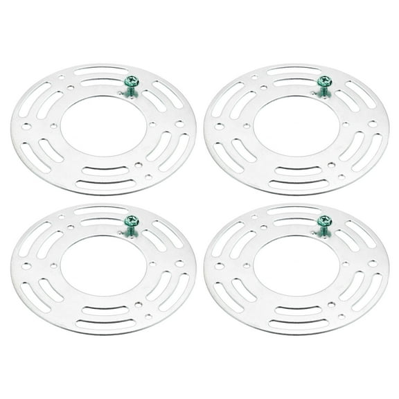 Uxcell 4" Diameter Light Crossbar,  Carbon Steel Circle Mounting Bracket Lamp Fixture with Ground Screw, Silver 4 Pack