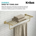 thumbnail image 4 of KRAUS Ventus Bathroom Shelf Towel Rack with Towel Bar in Brushed Gold, 4 of 9