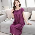 thumbnail image 4 of Puntoco Plus Size Nightdress Clearance,Women's Nightdress Lingerie Sleepwear Pajamas Purple, 4 of 5