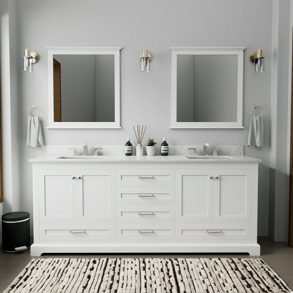 Lexora Home Dukes 80" Vanity Cabinet in White
