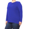 thumbnail image 4 of Women's Plus Size Classic Fit Long Sleeve Cotton Scoop-Neck T-Shirt Tunic, 4 of 6