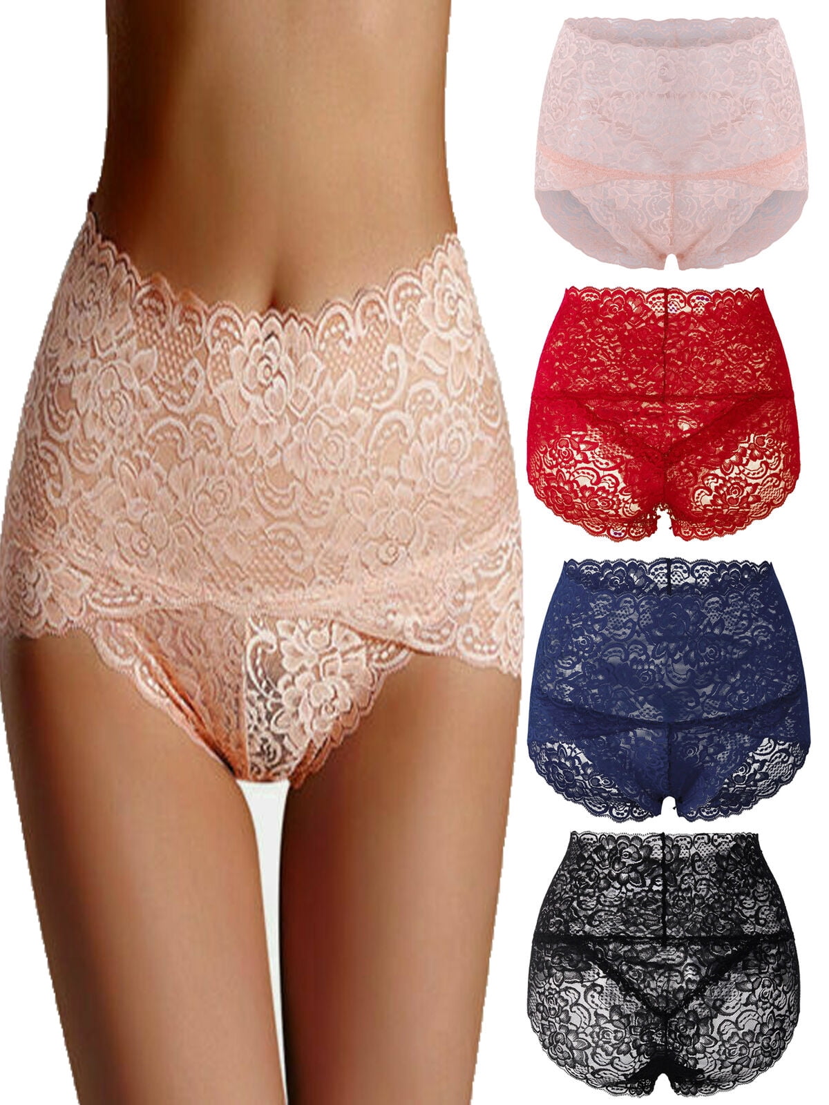 Sexy Women Lady Lace Underwear Boxer Shorts High Waist Panties Briefs