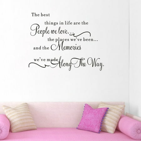 KABOER The Best Things In Life Quote Wall Stickers Bedroom Living Room Decal 