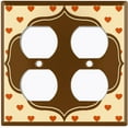 thumbnail image 3 of Metal Light Switch Plate Outlet Cover Brown Beige Frame Orange Hearts Wallpaper WAL040, 3 of 13