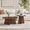 Walnut + MDF, variant on Retro-style nesting coffee table set. Available in walnut or natural wood finishes. Round nesting side tables with crisscross legs. Ideal for living rooms and dining rooms.