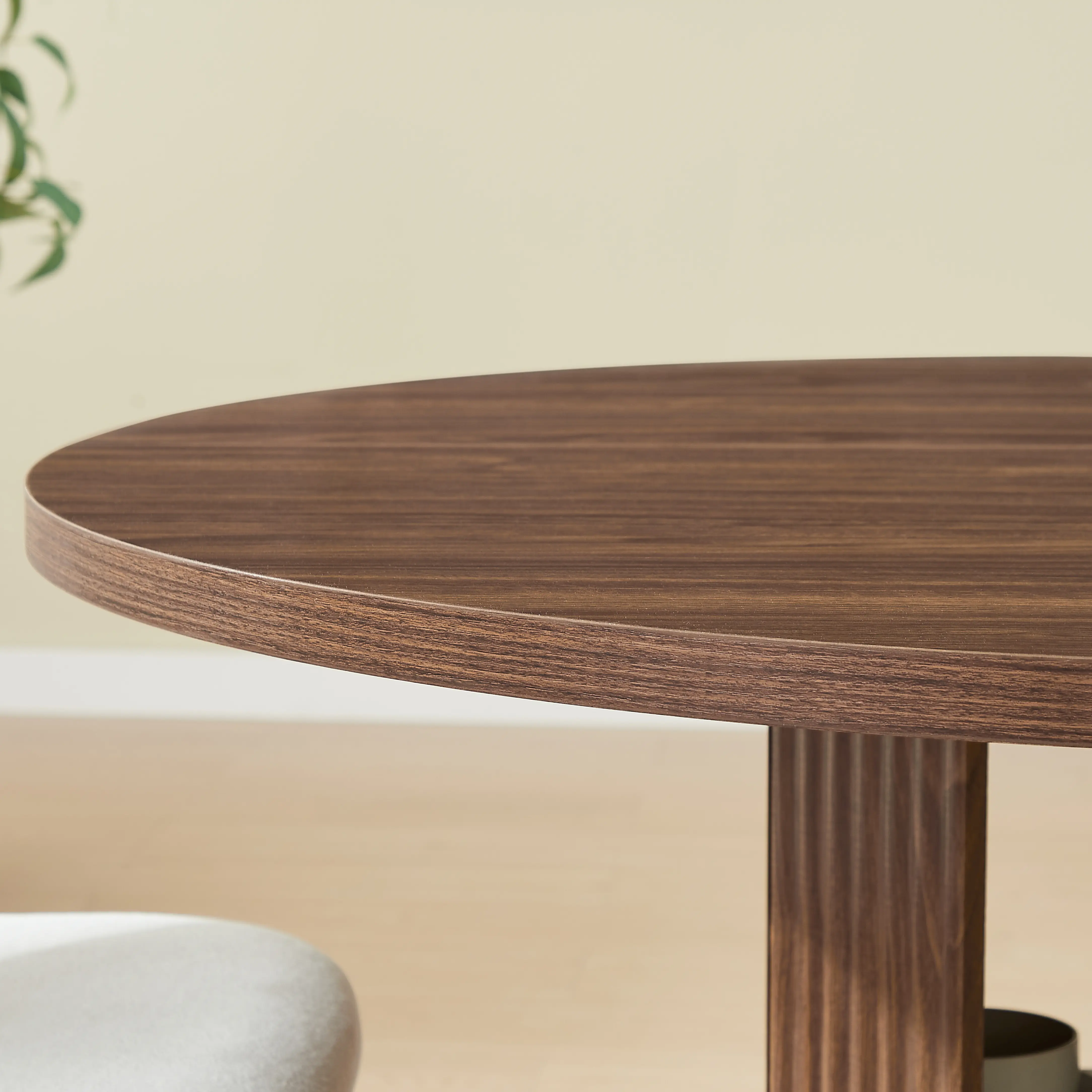 Aukfa 2 Pcs Round Dining Table Set with 2-Tier Storage Shelves, 2 Upholstered Chairs, Brown
