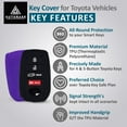 thumbnail image 3 of Autobase 2Pc Key Fob Cover, Toyota Camry Venza Hilux Highlander Tundra Corolla RAV4 Prius 2019 2020 2021 2022 2023 2024 2025 2026, Black & Purple, 3 of 4