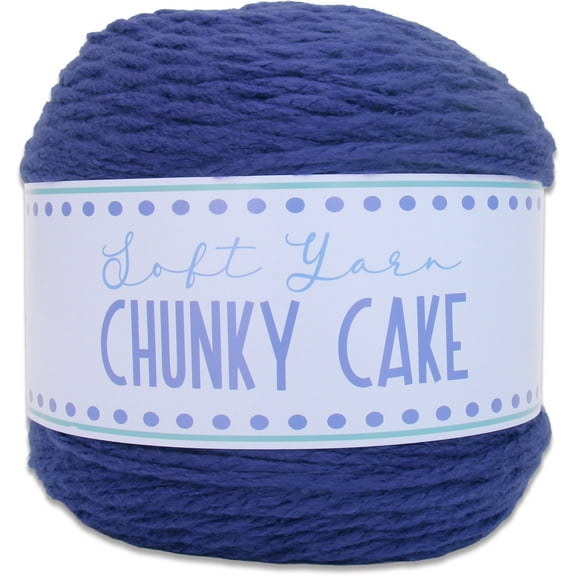 ThreadArt Chunky Yarn Big Cake, 300g (316 Yards) – Super Bulky #6 for Hand Knitting & Crocheting - 100% Soft Acrylic for Blanket Yarn - Navy Blue 14