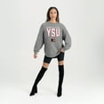 thumbnail image 3 of Women's Gameday Couture Gray Youngstown State Penguins Oversized Pure Motion Corded Sweatshirt, 3 of 4