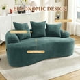 thumbnail image 5 of Timbernest 65" Curved Loveseat, Corduroy Boneless Cloud Couch, Small Space Sofa for Living Room, Apartment, Green, 5 of 9