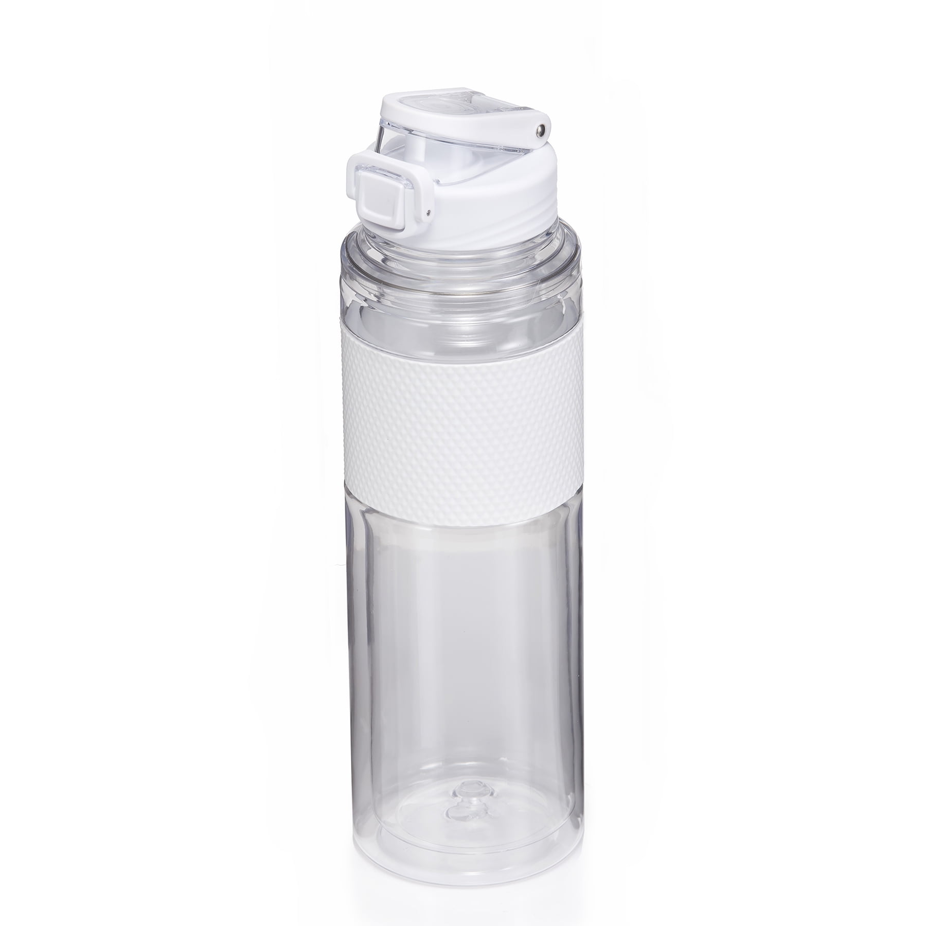 Mainstays 32 fl oz Blue Essence Solid Print Plastic Water Bottle with 2  Interchangeable Lids 