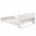 thumbnail image 4 of Full Bed with Storage, Pine Wood Platform Bed with Bookcase Headboard, LED Motion Sensor Night Light, Bed Guardrails, White, 4 of 6