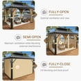 thumbnail image 4 of Twister.CK 10x12ft Hardtop Double Roof Gazebo, Water-Resistant, with Netting and Curtains, for Outdoor Patio, Lawns, Khaki, 4 of 8