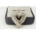 thumbnail image 3 of Sparkle Jewels Cubic Zirconia Cluster Heart Pendant Necklace 14K Yellow Gold Finish, 3 of 3