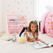 Wildkin Canvas Sling Book Shelf for Boys and Girls, Wooden Design Features Four Shelves - White w/ Pink