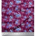 thumbnail image 2 of Soimoi Cotton Poplin Fabric Leaves & Begonia Floral Decor Fabric Printed Yard 42 Inch Wide, 2 of 3