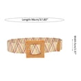 thumbnail image 2 of WCJM Women's Straw Woven Elastic Waist Belts 1.97''Wide Boho Braided Skinny Dress Belts Western Belt, 2 of 2