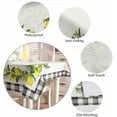 thumbnail image 5 of Rectangle/Square/Round Waterproof Tablecloths 60x60 Inch, Summer Lemon Polyester Table Cloth Table Cover Tabletop Decorations for Wedding Buffet Party Dinner Farm Black and White Buffalo Plaid, 5 of 6