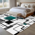thumbnail image 4 of 5'x8' Area Rugs, Green Geometric Indoor Outdoor Area Rug for Living Room Bedroom, Modern Black Grey Abstract Motifs Washable Bathroom Rugs Kitchen Floor Carpet Mats Home Decor Aesthetic, 4 of 8