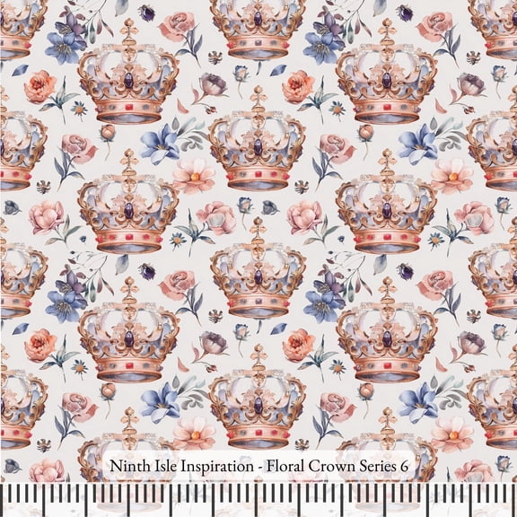 Ninth Isle Inspiration - Floral Crown Series - 100% Rayon Fabric By The Yard (Series6, Swatch(11"x11"))