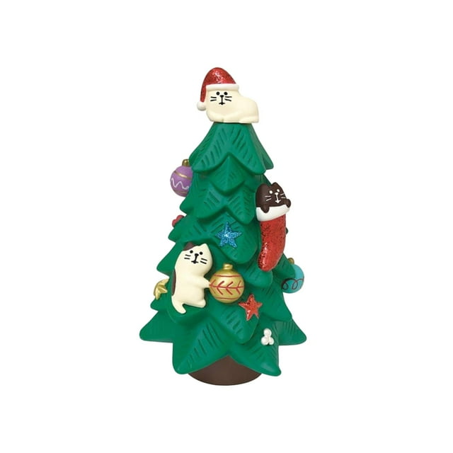 Adornos navideños, accesorios de decoración del hogar, Mini adorno navideño Artificial, adorno de escritorio para habitación de recuerdos de fiesta Árbol de Navidad del gato