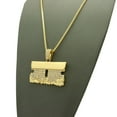 thumbnail image 3 of Stone Stud Shaving Cream Razor Blade Pendant w/2mm 24" Box Chain Necklace, Gold-Tone, 3 of 4