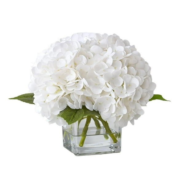 ZZ Luxury  Fake Flowers in Vase with Faux Water, Pink Real Touch Roses Artificial Flowers with Glass Vase