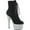 Black Faux Suede/Silver Multi Mini Glitter, variant on Women's Pleaser Adore 1020FS Bootie