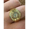 thumbnail image 4 of Forever Jewels 2.30Ct Round Moissanite Men Cluster Pinky Engagement Ring 14k Yellow Gold Plated, 4 of 5