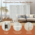 thumbnail image 4 of 6 Panel Room Divider, 5.6Ft Tung Wood Room Divider, Vintage Minimalist Room Dividers Wall, Room Dividers and Folding Privacy Screens, Partition Room Dividers for Bedroom, White, 4 of 9