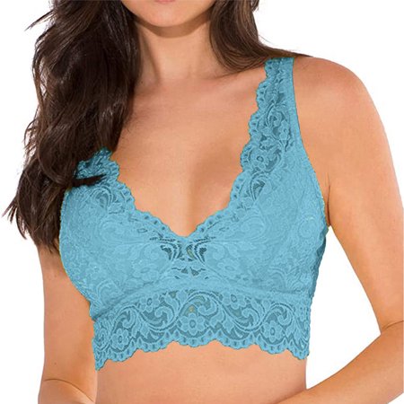 

Ykohkofe Women Lingerie With Garter Sexy Bra Tops Wirefree Comfort Yoga Cami Bra Women s Lace Deep V Bralette Bra