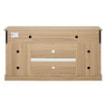 thumbnail image 5 of Embossed design, light oak TV console / Ample storage, tidy cords for cozy home, 5 of 6