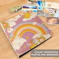 thumbnail image 4 of FORMRS 3 Ring Photo Album 4"x6" Self Adhesive Large Capacity PU Leather Cover, Purple Retro Rainbow, 4 of 8