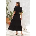 thumbnail image 6 of Women's Swiss Dot Tied Surplice Short Sleeve Dress 100% Polyester Sheer Bodice Not Lined Easy Everyday Wear Essential, 6 of 15
