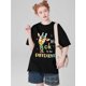 thumbnail image 1 of Colorful Giraffe & Letter Print T-Shirt, Casual Short Sleeve Top For Spring & Summer, Women's Clothing, 1 of 5