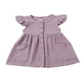 thumbnail image 1 of Toddler Girls Solid Color Dress Summer Ruffle Linen Baby Mini Skirt Cqh, 1 of 6