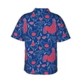 thumbnail image 4 of Xecao Chicken and Rooster print Hawaiian shirt - a stylish short-sleeve button-down for men, perfect for casual beach and tropical outings., 4 of 9