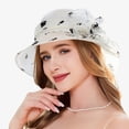 thumbnail image 2 of Fascinators Hats for Women Tea Party Easter Womens Summer Dress Hat Wide Leaf Flower Bridal Shower Hat Sun Hats Beach Hat, 2 of 7
