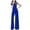 Blue, variant on XWSHYW Womens Pants Fashion Sleeveless Solid Color Romper Leisure Loose Fit Comfort Waist Long Jumpsuits