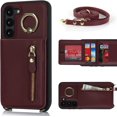 thumbnail image 2 of Samsung Galaxy S23 Plus Case with Card Holder for Women, Galaxy S23 Plus Phone Case Wallet with Strap Credit Card Slots Crossbody with Kickstand Zipper Shockproof Case for S23 Plus - Red Wine, 2 of 9