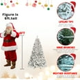 thumbnail image 3 of PVC Mixed Flocked Christmas Tree with Pinecones – Available in Unlit, Warm White or Multicolor Pre-Lit Options, Multiple Sizes, Metal Stand  HOT STAR FINEST, 3 of 9