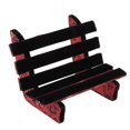 thumbnail image 3 of Banco de parque de lujo modelo 1/6 casas uñecas muebles en miniatura sofá doble de la Rojo negro1 Zulema Dollhouse Park Bench, 3 of 8