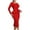 Red, variant on Bodycon Dress, Long Sleeve Square Neck Midi Dress with Ruffle Hem, Women's Date Night Dress for Special Occasions